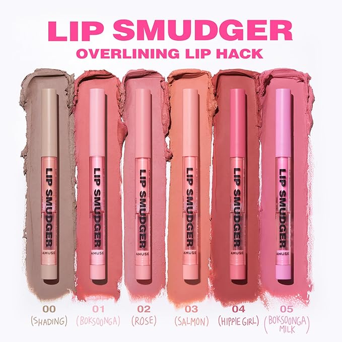 Amuse Seoul Lip Smudger (02 ROSE) | nude rose | lip liner, matte, creamy, soft, velvety, cruelty-free, lipcare, long-lasting, multiuse, vegan