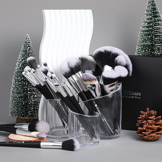 DUcare Makeup Brushes Set Professional 32Pcs Make up Brushes Premium Synthetic Kabuki Foundation Blending Face Powder Blush Concealers Eye Shadows