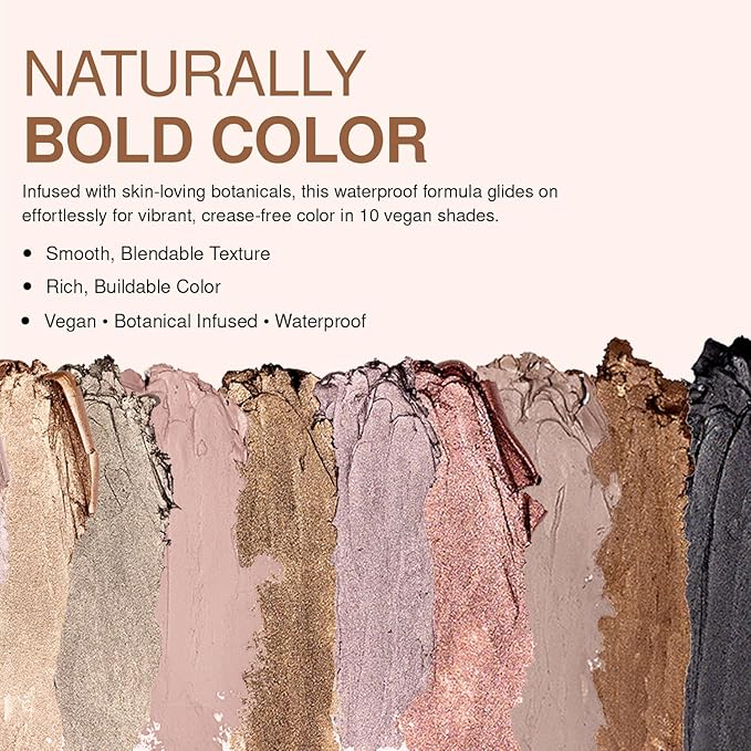 Palladio Waterproof Eyeshadow Stick with Blending Sponge, Long Lasting & Effortless Application, Smudge Free & Crease Proof Formula, Matte & Shimmer Shades, Buildable Eye Shadow (Matte Black)
