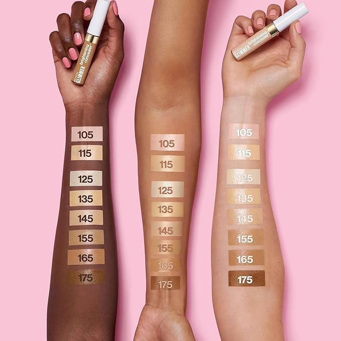 Revlon Glimmer Brightening Concealer, Liquid Under Eye Makeup, Made with Caffeine, Vitamin C, & Stevioside, 165, 0.3 fl oz