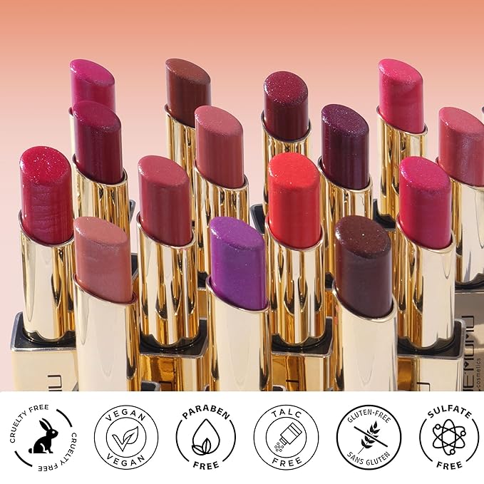 Purple Red Lipstick Moisturizing for Women Shimmer Tinted Lip Balm Hydrating Nourishing Mauve Lip Gloss Vegan& Cruelty Free Lip Makeup, ZG113 Flame