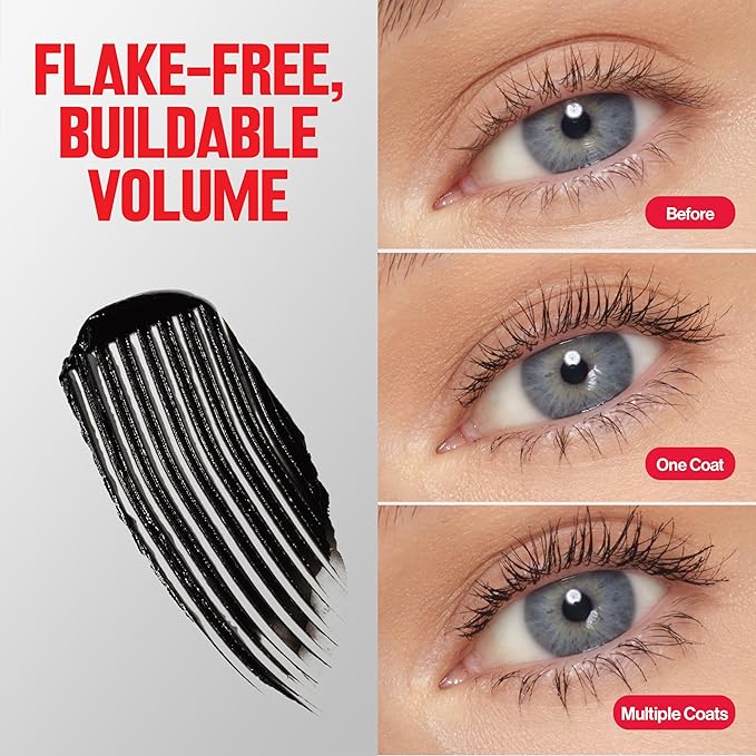 Revlon ColorStay Full Time Volumizing Mascara, 24 Hour Wear, Smudge-Proof, Non-Clumping, Flake-Free, Stocking Stuffer for Her, 401 Blackest Black