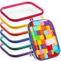 Sanwuta 6 Pcs Clear Hard Zipper Case Pencil Pouches Hard Plastic Zipper Pouches Makeup Bag Transparent Cases for Snacks Plastic Storage Organizer Box for Travel
