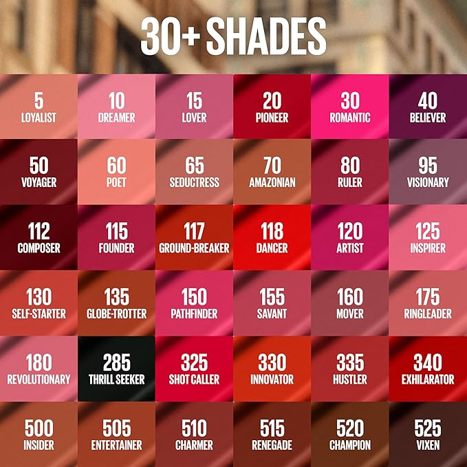 Maybelline Super Stay Matte Ink Liquid Lipstick Makeup, Long Lasting High Impact Color, Up to 16H Wear, Lover, Mauve Neutral, 1 Count, Packaging May Vary
