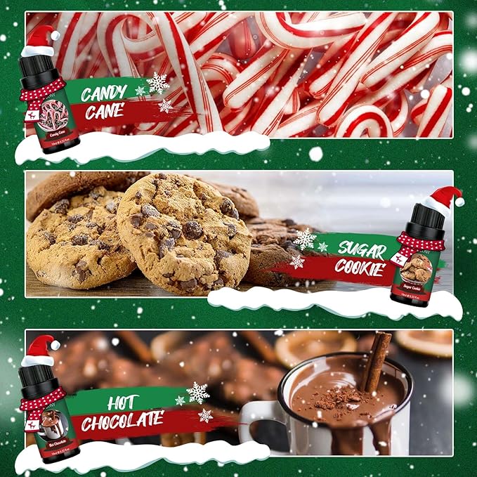 Christmas Fragrance Oils Set, Essential Oils for Diffusers Home, Aromatherapy Oils Gift for Candle Making - Christmas Tree, Apple Cinnamon, Gingerbread, Candy Cane, Sugar Cookie, Hot Chocolate