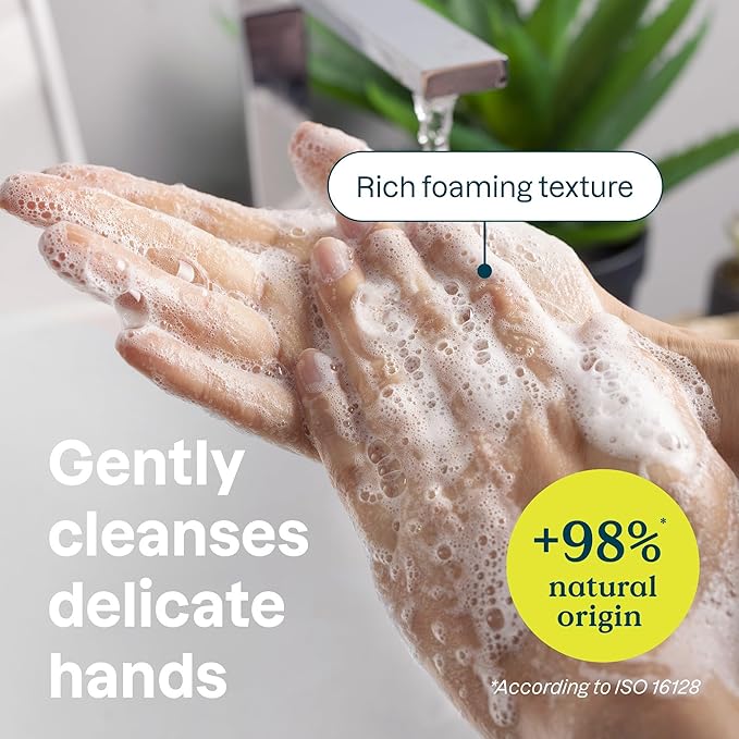 ATTITUDE Hand Soap for Sensitive Skin Enriched with Oat, EWG Verified, Dermatologically Tested, Vegan, Extra Gentle, Unscented, 16 Fl Oz