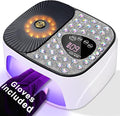 LIMEGIRL UV LED Nail Lamp Kit for Gel Polish Professional Fast Curing White Dryer Light Set with 4 Timer Settings Cordless Rechargeable Nail Art Cure Machine with UV Gloves for Manicure Pedicure