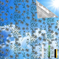 One Way Privacy Film, Window Tint for Home,Daytime Reflective, Anti UV Static Cling Sliding Door Coverings No Glue Garage Solar Paper (Silver -Daisy, 23.6 x 157.4 in)