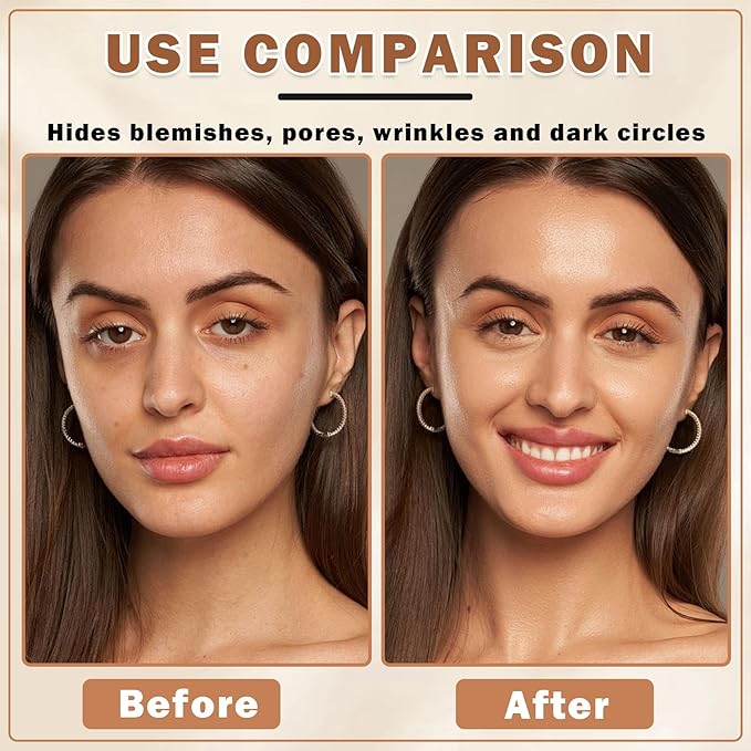 Air Brush Makeup Foundation,Flawless Airbrush Foundation for Older Women,Teenagers,Middle-aged and Mature Skin,Lightweight Moisturizing,Buildable Coverage for Smooth Radiant Skin (02 Beige)