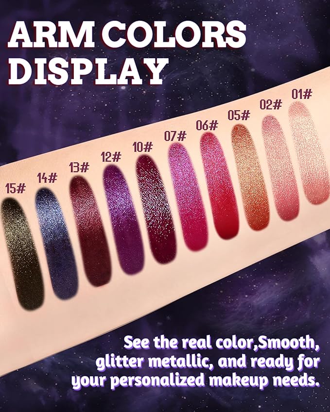 Glitter Metallic Shimmer Lipstick, Blue Lipstick Long Lasting, Diamond High Pigmented Shiny Metallic Lip Stick, Non-sticky Sparkly Lipsticks for Women Christmas Makeup-14 Blue