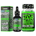 Biotin Gummies 620,000mcg + Liquid Biotin Drops with Collagen Peptides – Men's Beard Growth Kit for Thicker Fuller Beard – Beard & Hair Growth Vitamins with MSM, Keratin, Bamboo & Zinc