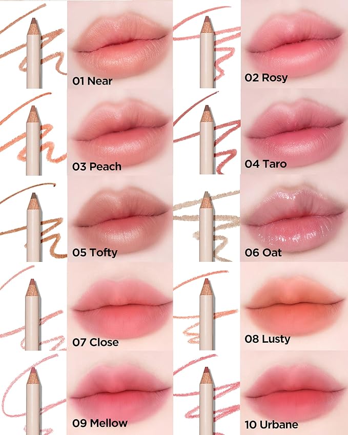 THESAEM Cover Perfection Lip Pencil - Slim, Easy-Blend & Overlip Makeup, Creamy Matte Lip Liner, Long-Lasting with Built-In Sharpener (01 Near)