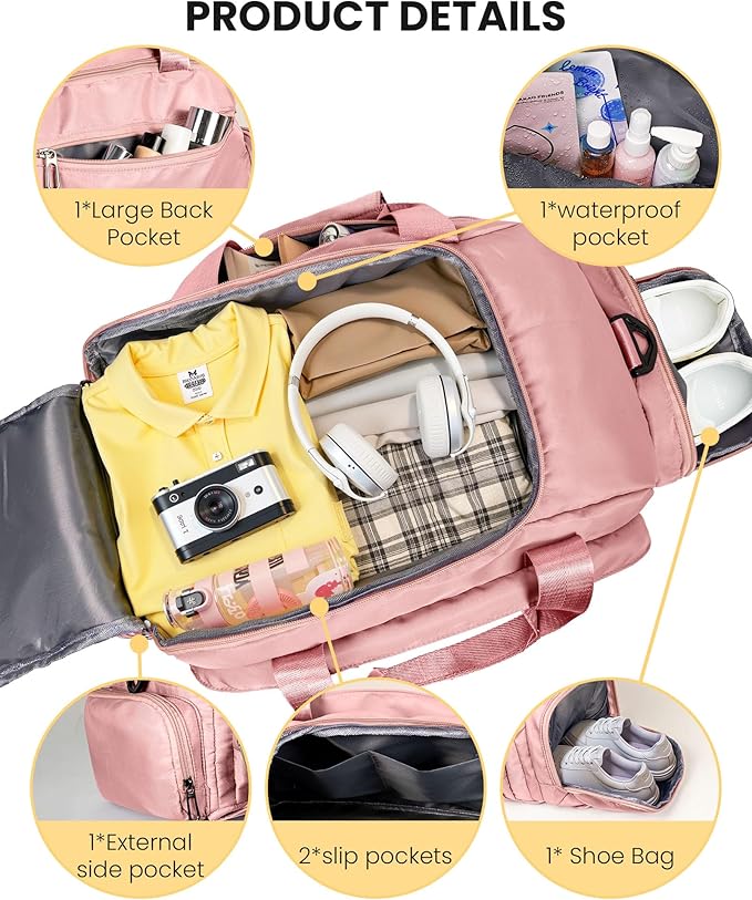 Sweet 16 Gifts for Girls, Initial Gym Bags with Shoe Compartment, Dance Bag for Girls, Monogram Kid Overnight Bags, Ballet Sport Gymnastics Cheer Travel Duffle Tote (Letter T)