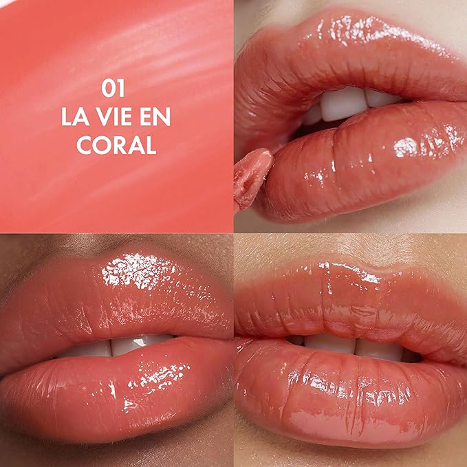 Amuse SEOUL Daisy Flower Dew Tint 01 LA VIE EN CORAL | 35% High-moisture Water Tint, Long-lasting, Vitamin E Acetate, Moisturizing, No Peel Off, Lip Treatment, Non Sticky, Korean Lip Tint for Dry Lips