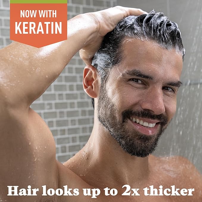 Just for Men Control GX Grey Reducing 2-in-1 Shampoo and Conditioner, Gradual Hair Color with Keratin for Stronger Thicker and Healthier Looking Hair, 4 Fl Oz - Pack of 3 (Packaging May Vary)