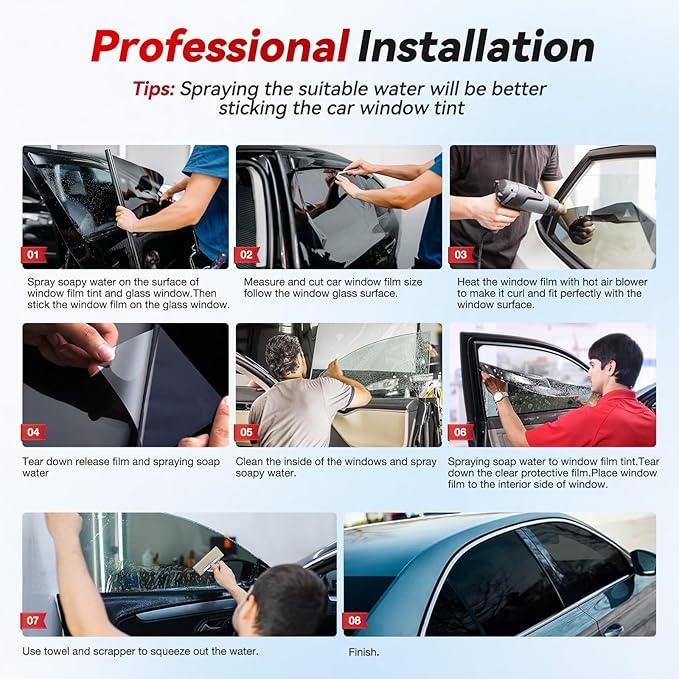 Vepagoo Nano Ceramic Car Window Tint Film 20% VLT- 20" in 10'Ft Privacy Window Tint, Blocks UV/IR Rays, Heat & Glare - Scratch Resistance Car Window Film