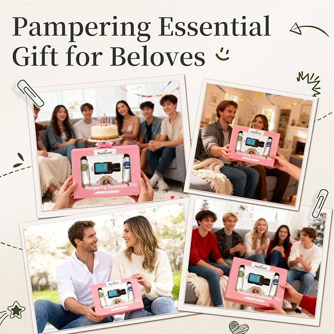 Pampering Gift for Women - Self Care Christmas Gifts Set, 4 Travel Size Essentials, Moroccan Argan Oil, Beef Tallow, Avocado Oil, Shea Butter, Hair & Hand Repair, Foot Cream