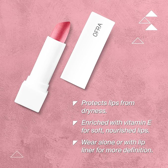 Ofra Pink Shimmer | Long Lasting & Extremely Pigmented Lipstick | Moisturizing Formula for Smooth, Hydrated Lips | Bold, Vibrant Color with All-Day Wear | 4.5g 0.16oz