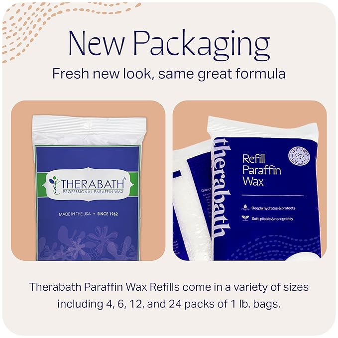 Therabath Paraffin Wax Refill - Thermotherapy - Use to Relieve Arthritis Discomfort, Stiff Muscles, & Dry Skin - For Hands, Feet, Body - Deeply Hydrates & Protects - Made in USA, 6 lb. PeachE