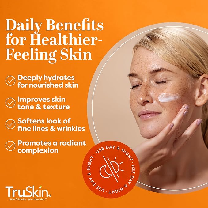 TruSkin Vitamin C Cream for Face – Brightening Moisturizer, Anti Aging, Hydrating, Skin Wrinkle Cream – Vitamin B5, Vitamin E, Jojoba Oil, Aloe Vera & Green Tea, 2 Fl Oz