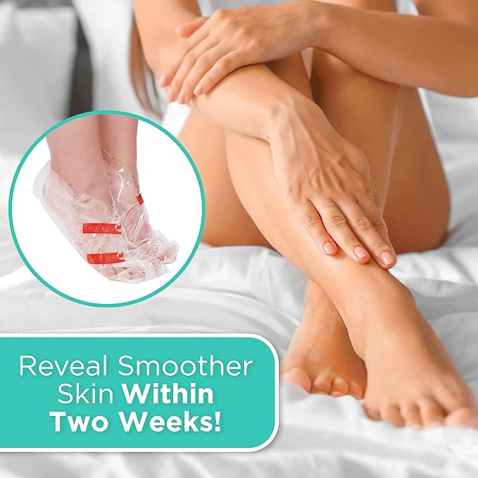 DERMORA Foot Peel Mask | Skin Exfoliating Foot Masks | Dry, Cracked Feet, Callus, Dead Skin Remover | Baby Soft Feet, Tea Tree Scent | Pack of 2 | Regular