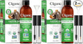 Cliganic Organic Castor Oil, 100% Pure (6oz with Eyelash Kit) - For Eyelashes, Eyebrows, Hair & Skin (Pack of 2)