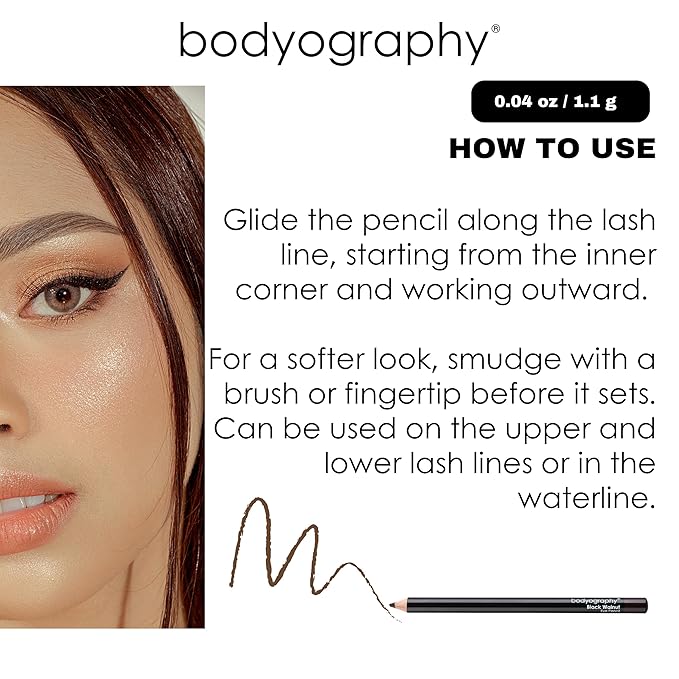 Bodyography Cream Eye Pencil, Virgin - White Wooden Eyeliner for Eyes & Eyebrows, Long-Lasting Cruelty-Free Coconut Oil Cosmetic Liner