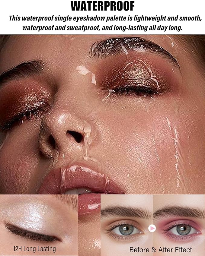 Single Matte Eyeshadow, Light Cocoa Nude Eye Shadow Brown Palette Makeup for Older Women, High Pigment Waterproof Pressed Eye Shadows Powder with Smooth Lightweight,Blendable for Daily Eye Look-214