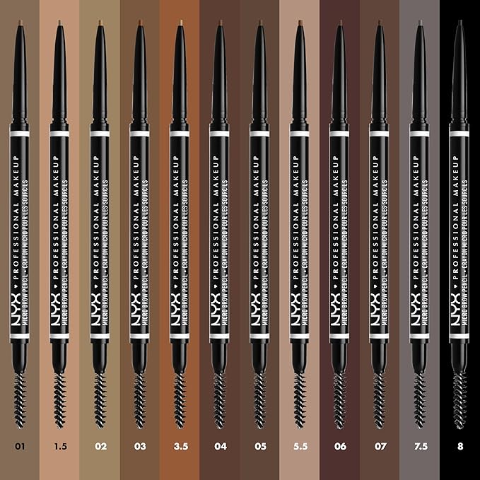 NYX PROFESSIONAL MAKEUP Micro Brow Pencil, Precise Eyebrow Pencil - Black