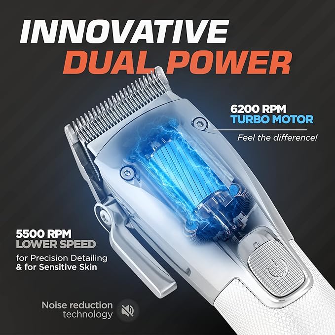 Fagaci Hair Clippers for Men Professional with Precise Cutting, Turbo Power Professional Barber Clippers Cordless, Powerful Motor Fade Mens Hair Clipper Set, Precision Blades Haircut Machine Kit