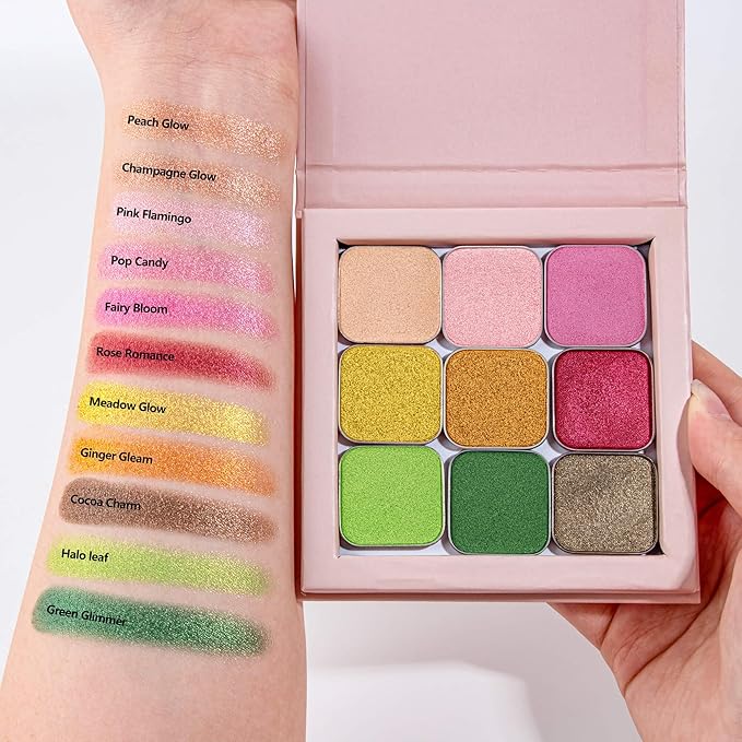 Magnetic Single Shimmer Pink Eyeshadow with Metal Pan, Light Pink Eyeshadow Refill Pan for hooded eyes, for DIY Empty Magnetic Palette (pink flamingo)