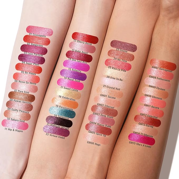 Oulac Matte Nude Lipstick with Glow Metallic Finish - Vegan Lipstick for Women, Creamy Texture, Hydrating Clean Beauty Formula, High-End Magnetic Hook Design, GM14