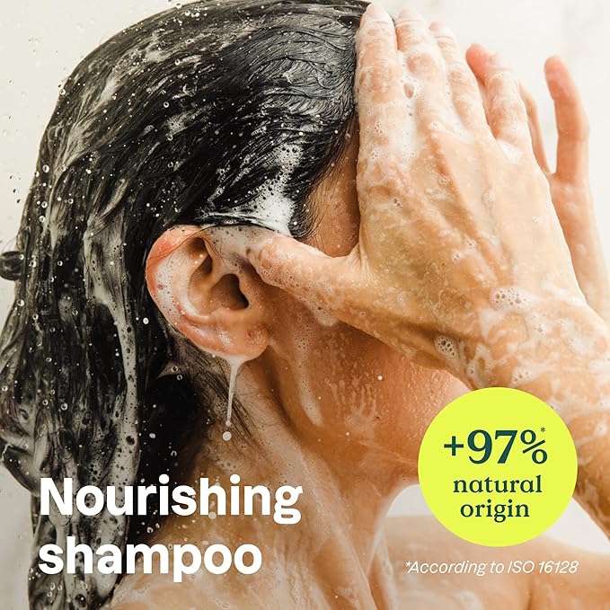 ATTITUDE Nourishing Hair Shampoo, EWG Verified, For Dry and Damaged Hair, Naturally Derived Ingredients, Vegan and Plant Based, Grapeseed Oil and Olive Leaves, 32 Fl Oz