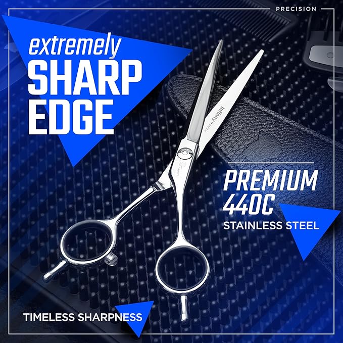 Fagaci Professional Hair Thinning Scissors, 6" 440C Steel, Extreme Sharpness, Texturizing Shears, Barber Scissors Set, Slim Blades