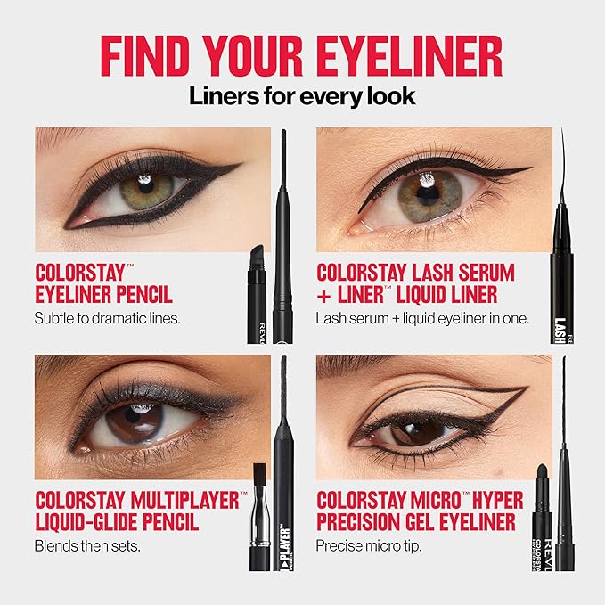 REVLON ColorStay Pencil Waterproof Eyeliner, Smudge-Proof, Eye Makeup with Built-In Sharpener, Stocking Stuffer for Women, 214 Grape, 0.01 oz