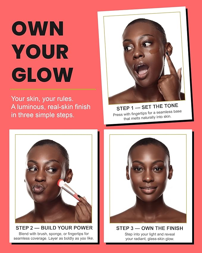 Konfident Glow Skin Tint – Light Love Hydrating Oil-Free Glass-Skin Foundation, Buildable Light-to-Medium Coverage, 30 ml – Inclusive Clean Makeup for Radiant Confidence