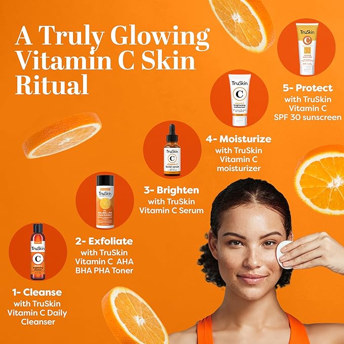 TruSkin BHA Liquid Exfoliant & Toner – PHA AHA BHA Gentle Exfoliator with Salicylic & Glycolic Acid, Vitamin C – Improve Appearance of Tone & Texture, Unclog & Minimize Look of Pores, 4.2 fl oz