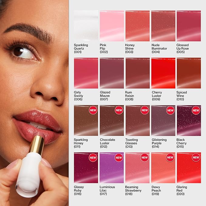 REVLON Super Lustrous Glass Shine Balm, Hydrating Tinted Lipstick, Sheer, Glossy Shiny Finish, 009 Cherry Luster, 0.11 oz