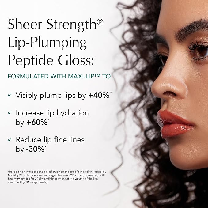 Thrive Causemetics Sheer Strength Lip Plumping Peptide Gloss, Lip Plumper with Vitamin E, Peptides, Plumps, Smooths & Hydrates Lips, High Shine, Vegan & Cruelty Free, Liliana (Deep Berry)