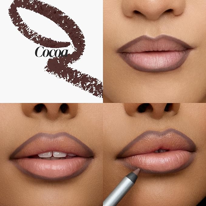 Wonderskin Lipliner Pencil - 360 Contour Lipliner, Long Lasting, Sharpenable Lip Pencil, Waterproof and Transfer-Proof Nude Lip Liner (Cocoa)