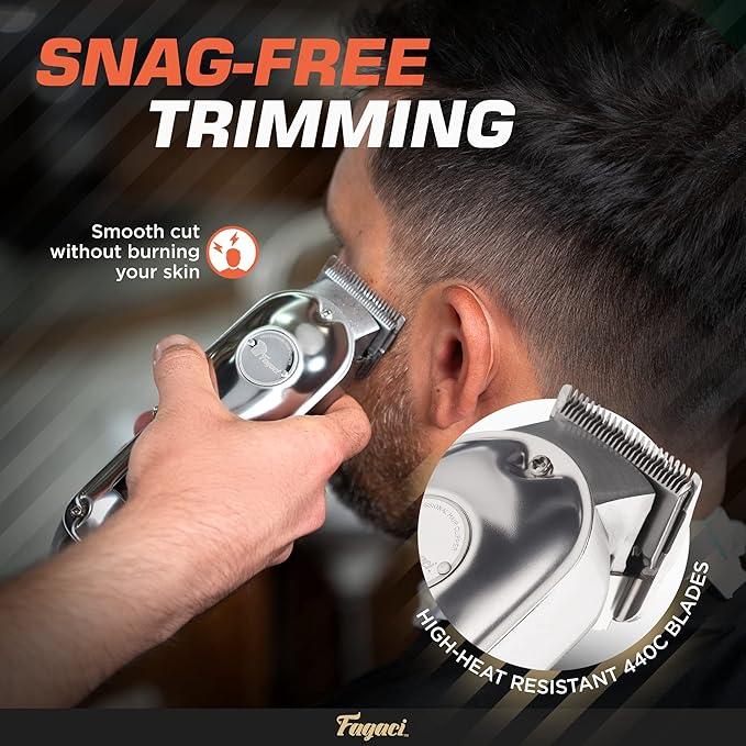 Fagaci Professional Hair Scissors & Hair Clipper with Extremely Fine Cutting, Hair Cutting Scissors Professional, Cordless Hair Clippers Set, Hair Shears, Barber Clippers Hair Cutting Shears