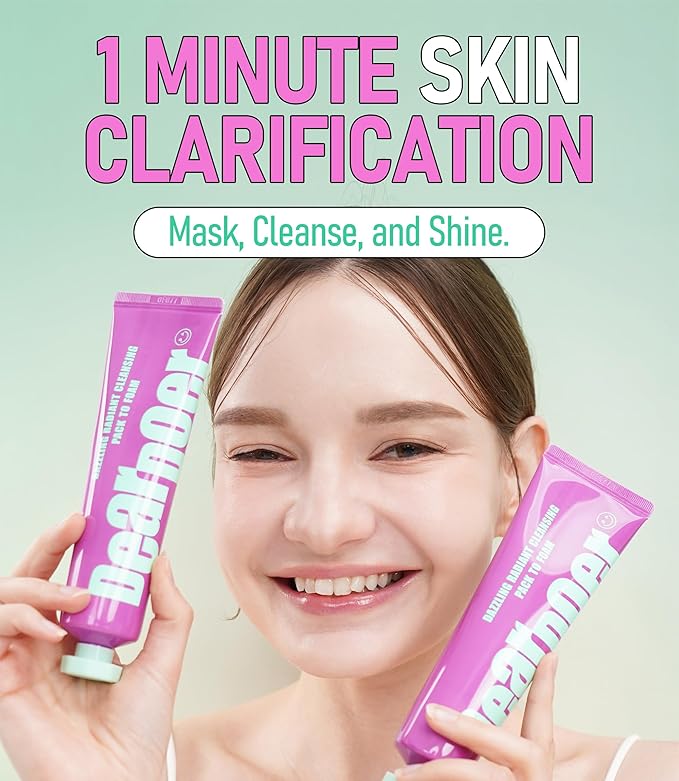 Dazzling Radiant Cleansing Pack to Foam – 3-in-1 Wash-Off Mask & Exfoliator & Cleanser w/Fresh Grape Extract & Niacinamide – Vitamin C and Resveratrol for Dry, Dull Skin (3.38 fl oz)