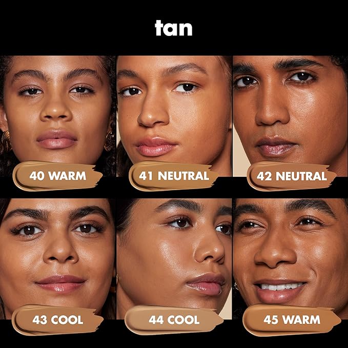 e.l.f. Soft Glam Foundation, Medium Coverage, Long-Lasting & Buildable Foundation For A Smooth, Satin Finish, Vegan & Cruelty-Free, 40 Tan Warm