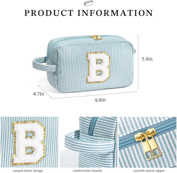 YOOLIFE Bridesmaid Proposal Gifts - Bridal Shower Gifts, Bridesmaid Gifts for Wedding Day, Initial Makeup Bags for Women, Green O