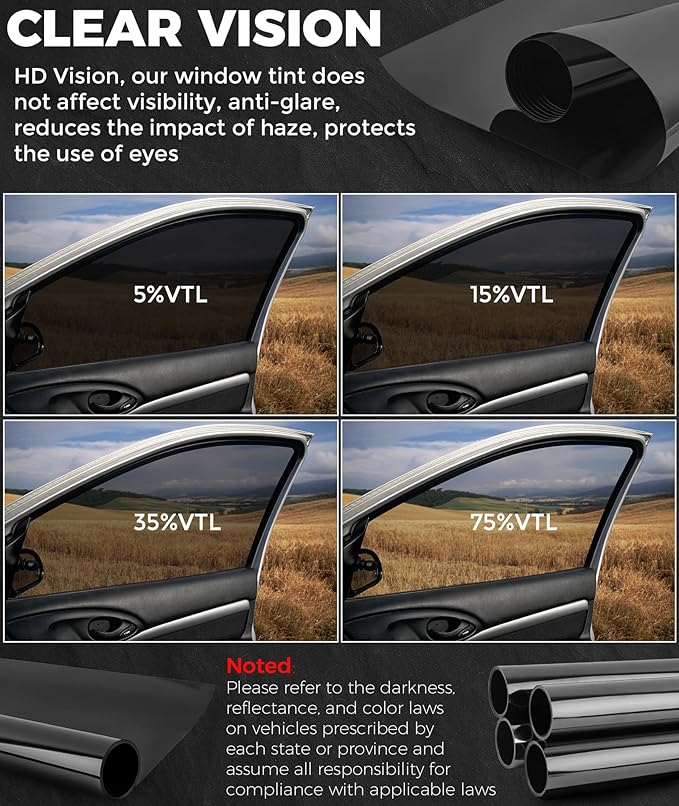 RP Remarkable Power Car Window Tint Film 35% VLT, 24" in x 15' FT, UVR 99% Heat& UV Block Scratch Resistant, Privacy Film for Windshield, Professional Auto Car Tint Roll