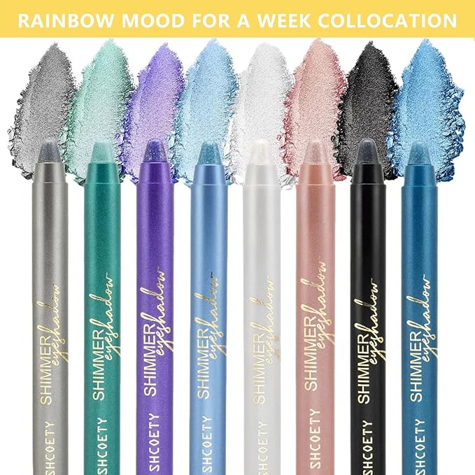 Black Eyeshadow Stick, Highlighter Eye Liner,Eye Brightener Stick, Shimmer Creamy Eyeshadow, Waterproof eye shadow Pencil Long Lasting Eye Shadow Makeup.#7 black shimmer
