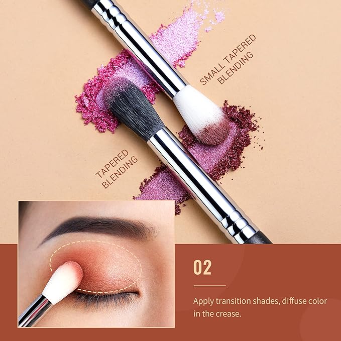 Jessup Eyeshadow Brush Set Professional Eye Blending Brushes for Lid Small Fluffy Soft Eye Brushes 10pcs, T331