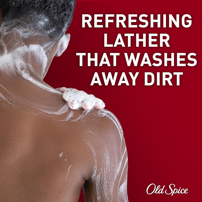 Old Spice Refreshing Body Wash for Men, 3X Defense, 24/7 Shower Fresh with Long Lasting Scent, Red Collection, Swagger with Cedarwood Scent, 24 oz (Pack of 2)