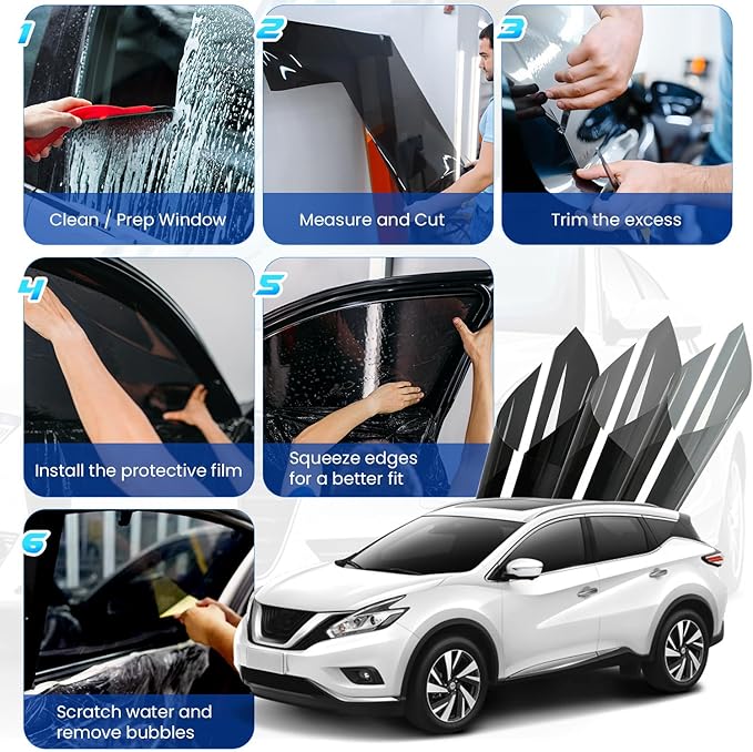 Car Window Tint 20% VLT - 20" in x 10' Ft Nano Carbon Window Tint Privacy Film for Car, Heat & UV Blocking, Glare Reduction and Scratch Resistant Automotive Tinting Roll