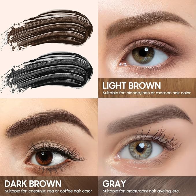 Brow Tattoo Peel Off - Eyebrow Gel with Eyebrow Stencils Long-Lasting Makeup, Brow Gel Eyebrow Tattoos Waterproof, Eye Brow Pencils Create Full Voluminous Brows for Women (Light Brown)